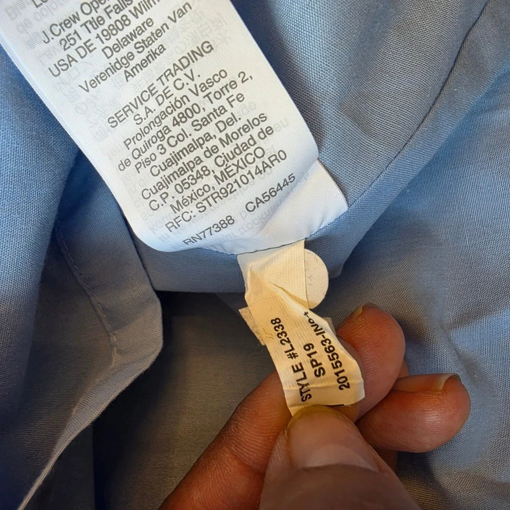 J. Crew NWT Eyelet Sleeveless Button Front Dress L2338 Periwinkle Blue Size 12